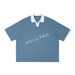 “REDLTRS” Boxy Plaid Polo