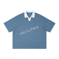 “REDLTRS” Boxy Plaid Polo