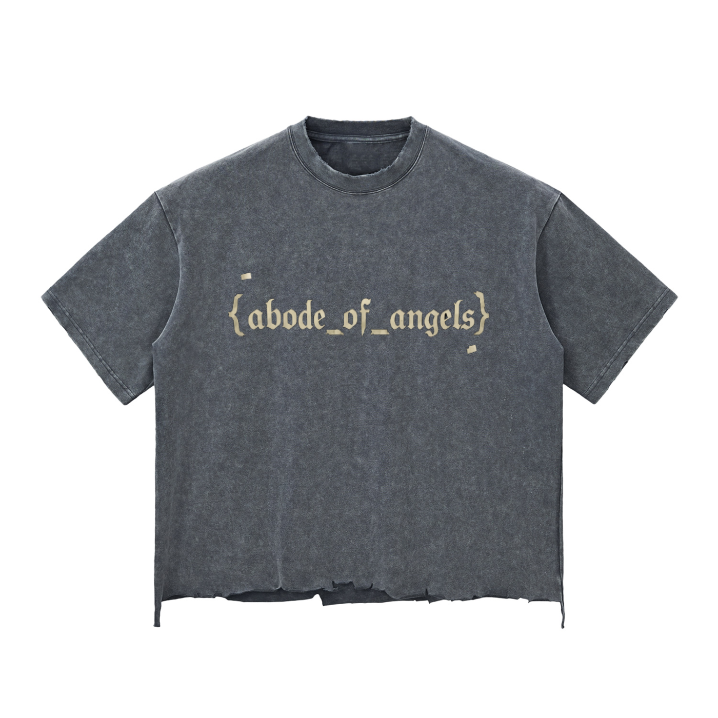 “CROSS BEFORE CROWN” Tape RAW HEM T-Shirt