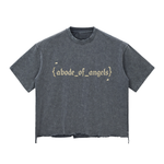 “CROSS BEFORE CROWN” Tape RAW HEM T-Shirt