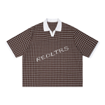 “REDLTRS” Boxy Plaid Polo