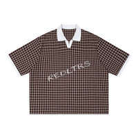 “REDLTRS” Boxy Plaid Polo