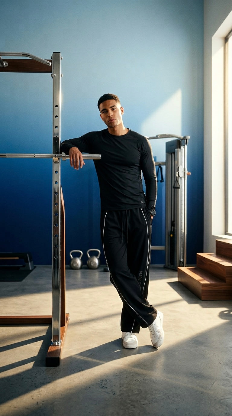 Reflecting “MADE IN HEAVEN“ Straight-Leg Sweatpants