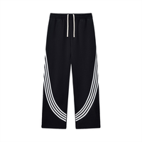 Curved Stripe “AOA” Straight Sweats