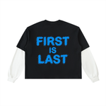 Layered Contrast Sleeve Cotton T-Shirt