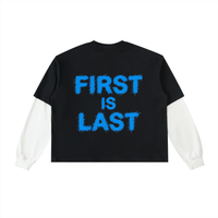 Layered Contrast Sleeve Cotton T-Shirt