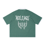 “REDLTRS” Boxy Plaid Polo