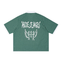 “REDLTRS” Boxy Plaid Polo