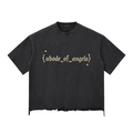 “CROSS BEFORE CROWN” Tape RAW HEM T-Shirt