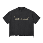“CROSS BEFORE CROWN” Tape RAW HEM T-Shirt