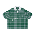 “REDLTRS” Boxy Plaid Polo