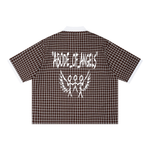“REDLTRS” Boxy Plaid Polo