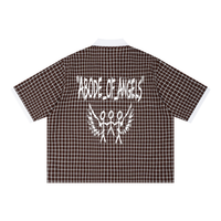 “REDLTRS” Boxy Plaid Polo
