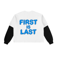 Layered Contrast Sleeve Cotton T-Shirt