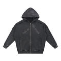 Tape Raw Edge Zip “Need Bible” Hoodie