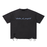 “AbodeOfAngels” Raw-Hem T-Shirt