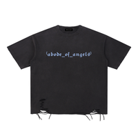 “AbodeOfAngels” Raw-Hem T-Shirt