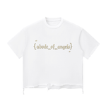 “CROSS BEFORE CROWN” Tape RAW HEM T-Shirt