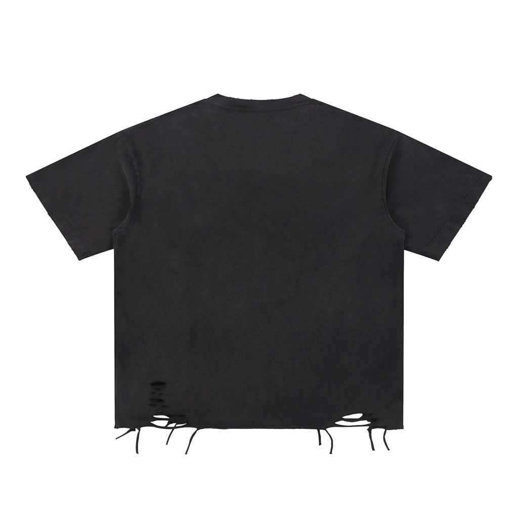 “AbodeOfAngels” Raw-Hem T-Shirt