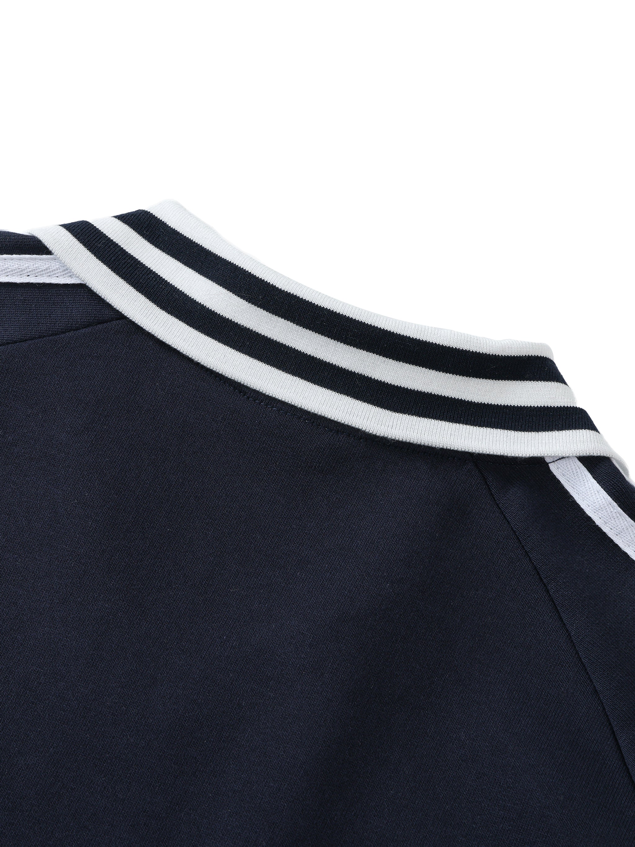 “JESUS IS KING” Contrast Striped Lapel Collar Sweatshirt