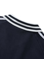 “JESUS IS KING” Contrast Striped Lapel Collar Sweatshirt