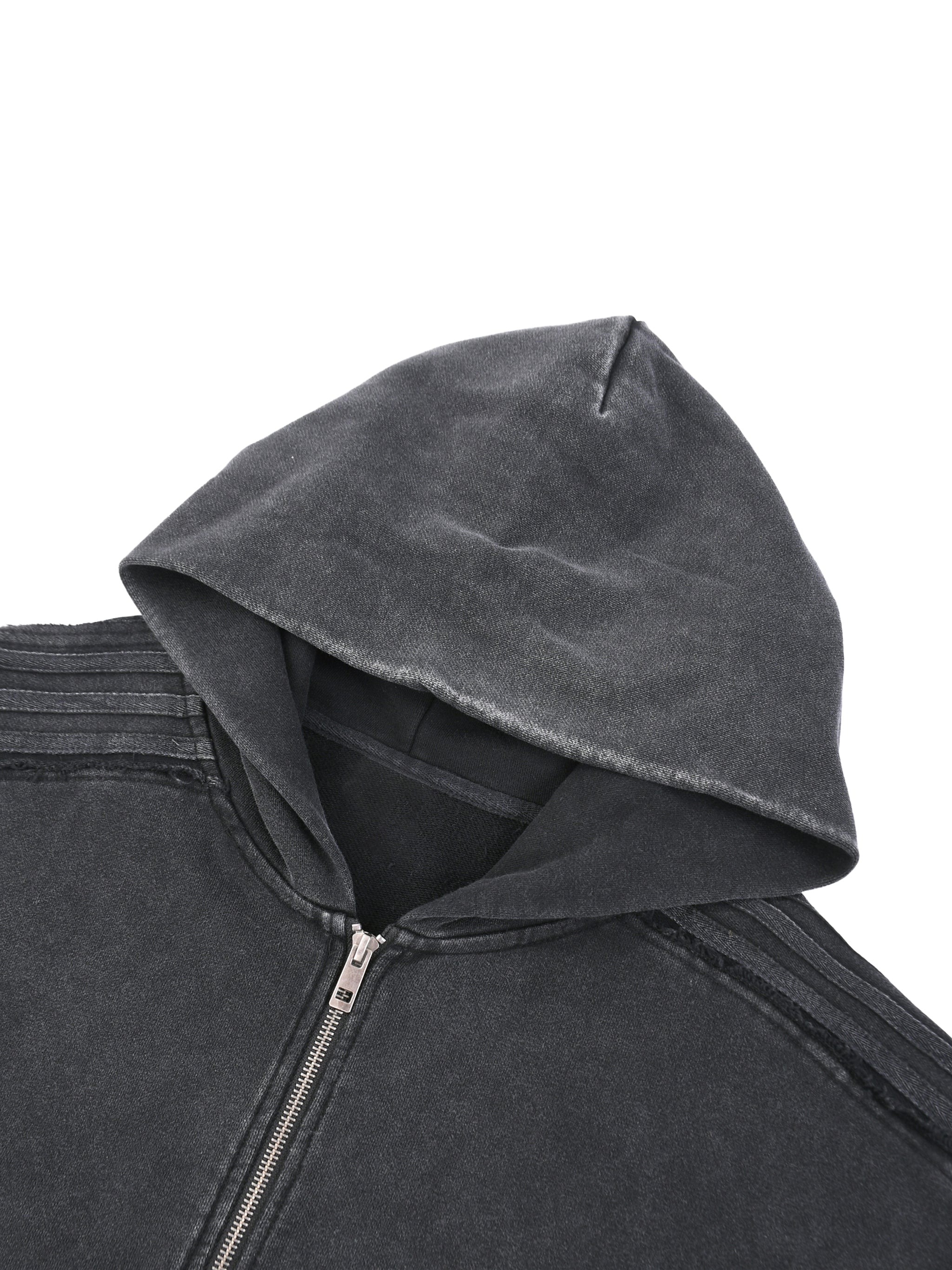 Tape Raw Edge Zip “Need Bible” Hoodie