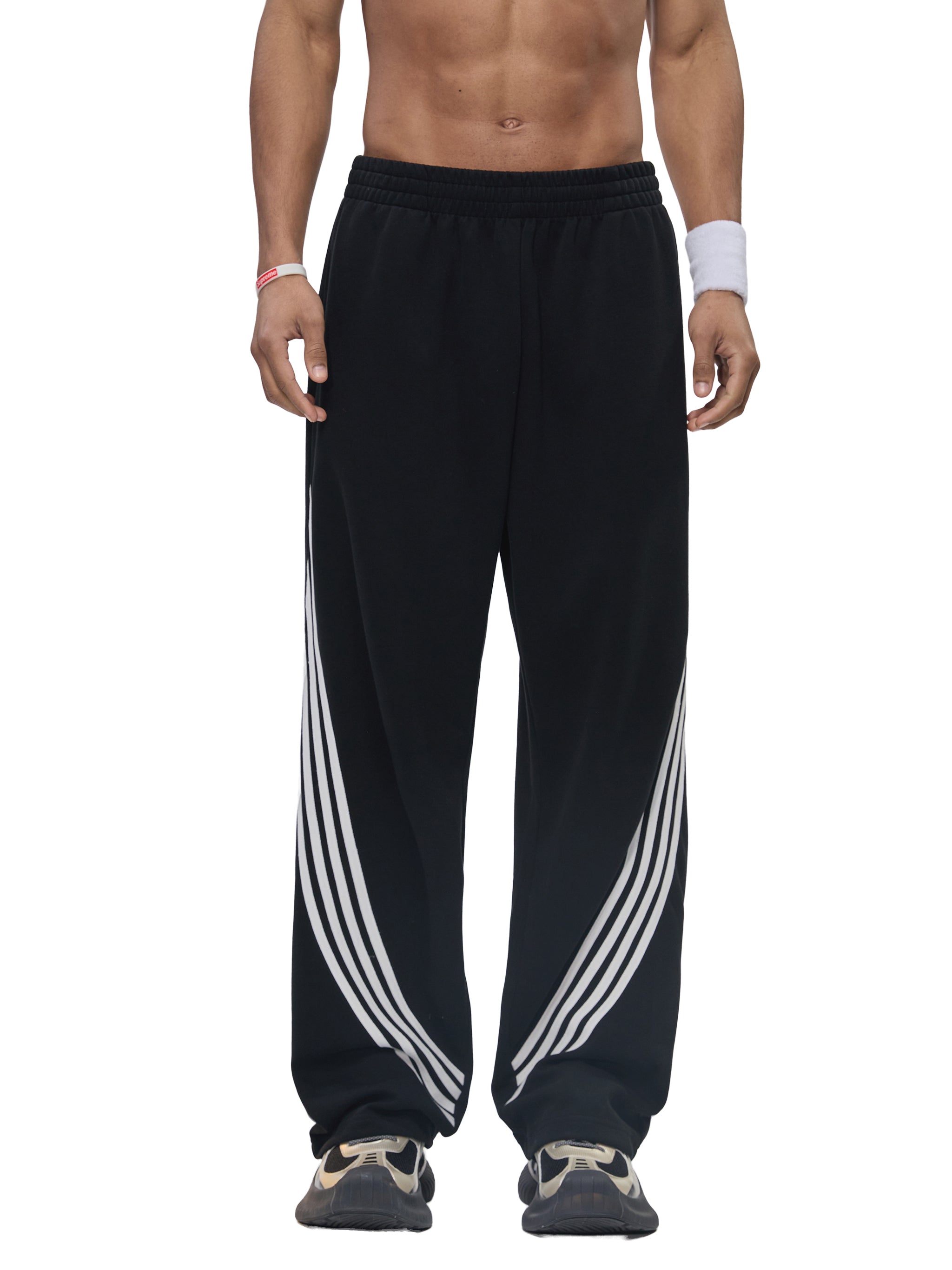 Curved Stripe “AOA” Straight Sweats